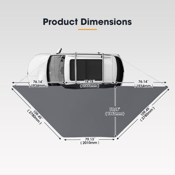 car awning,180 degree car awning, car side awning, car awning with walls, SA-021