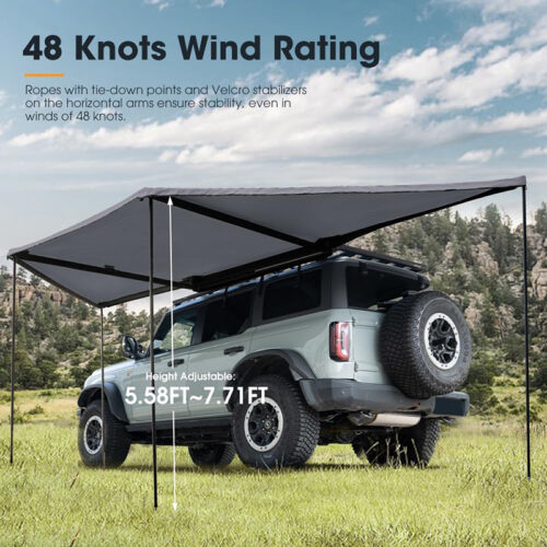 car awning,180 degree car awning, car side awning, car awning with walls, SA-021