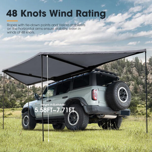 car awning,180 degree car awning, car side awning, car awning with walls, SA-021