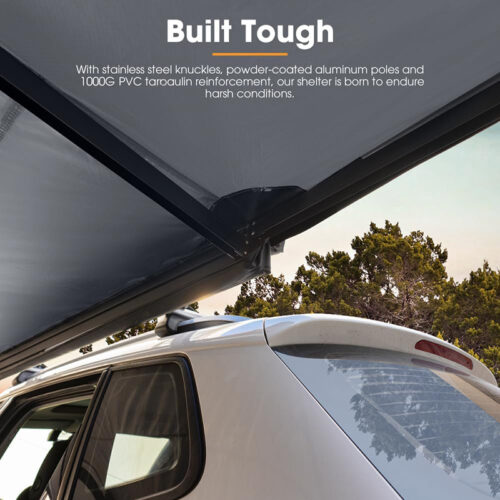 car awning,180 degree car awning, car side awning, car awning with walls, SA-021