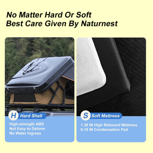 car tent rooftop, rooftop tent with sunroof access, 5 person rooftop tent, ABS-032-H