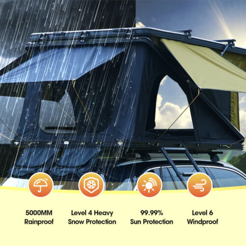 rooftop tent, luxury rooftop tent, rooftop tents for suv, winter rooftop tent, Aluminum Z Shape Hard Shell ALU-014