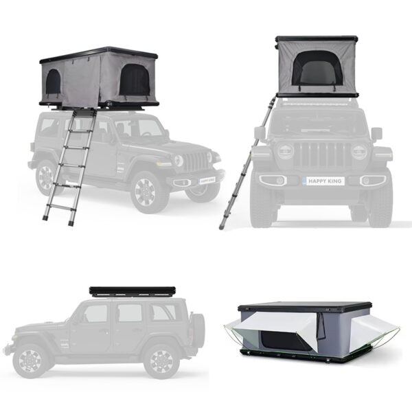 car tent rooftop, rooftop pop up tent, half height truck rack rooftop tent, ALU-021